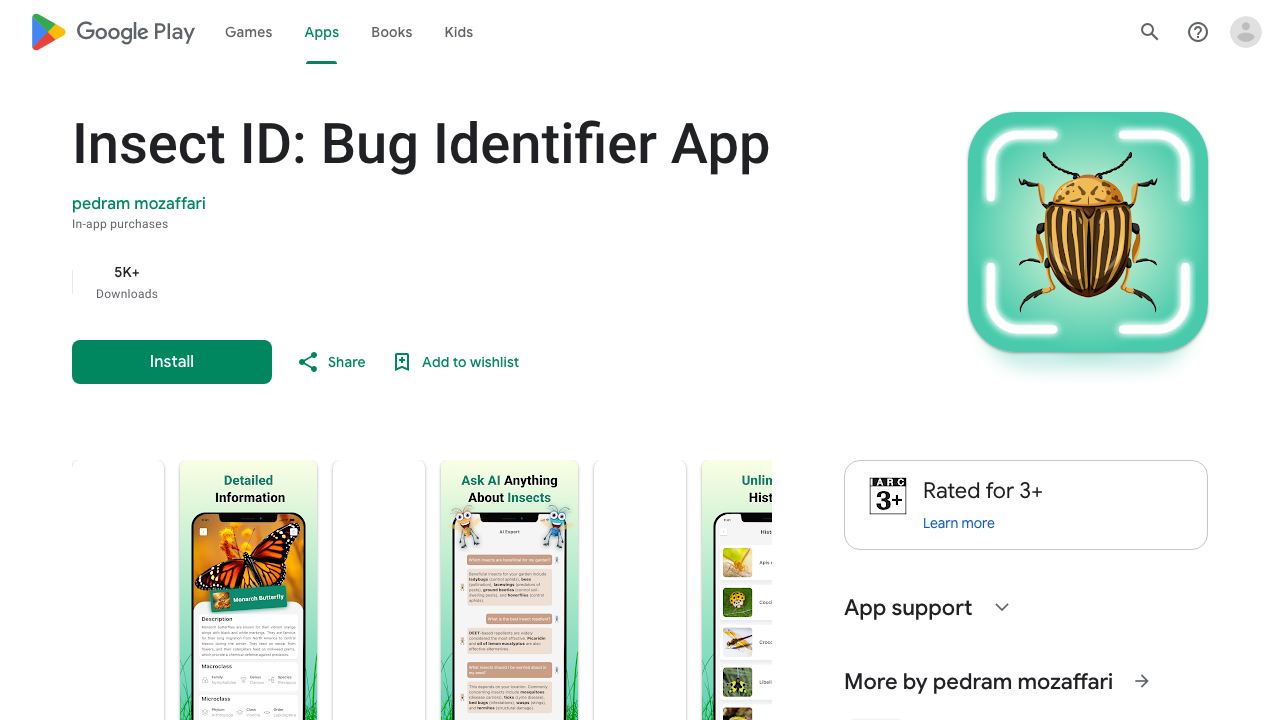 Insect Identifier: Bug Finder 网站截图
