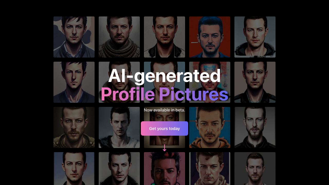 AI Profile Pictures 网站截图