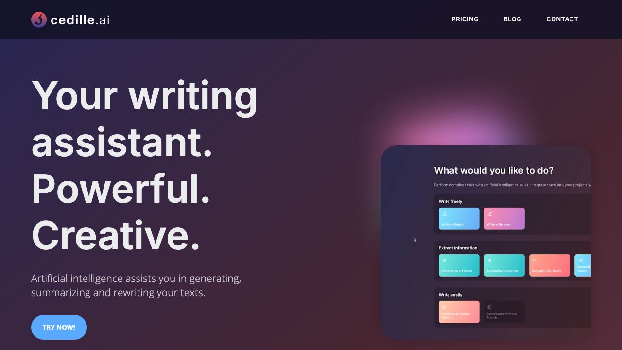 Cedille.ai 网站截图