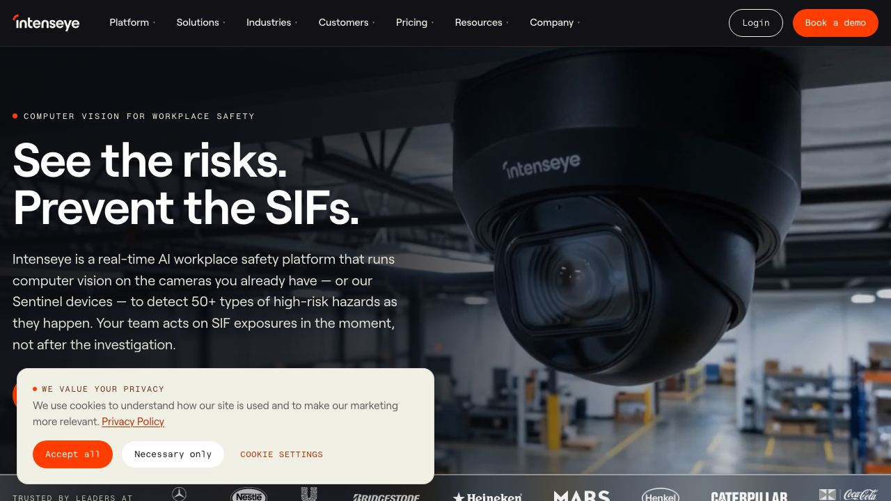 Intenseye 网站截图