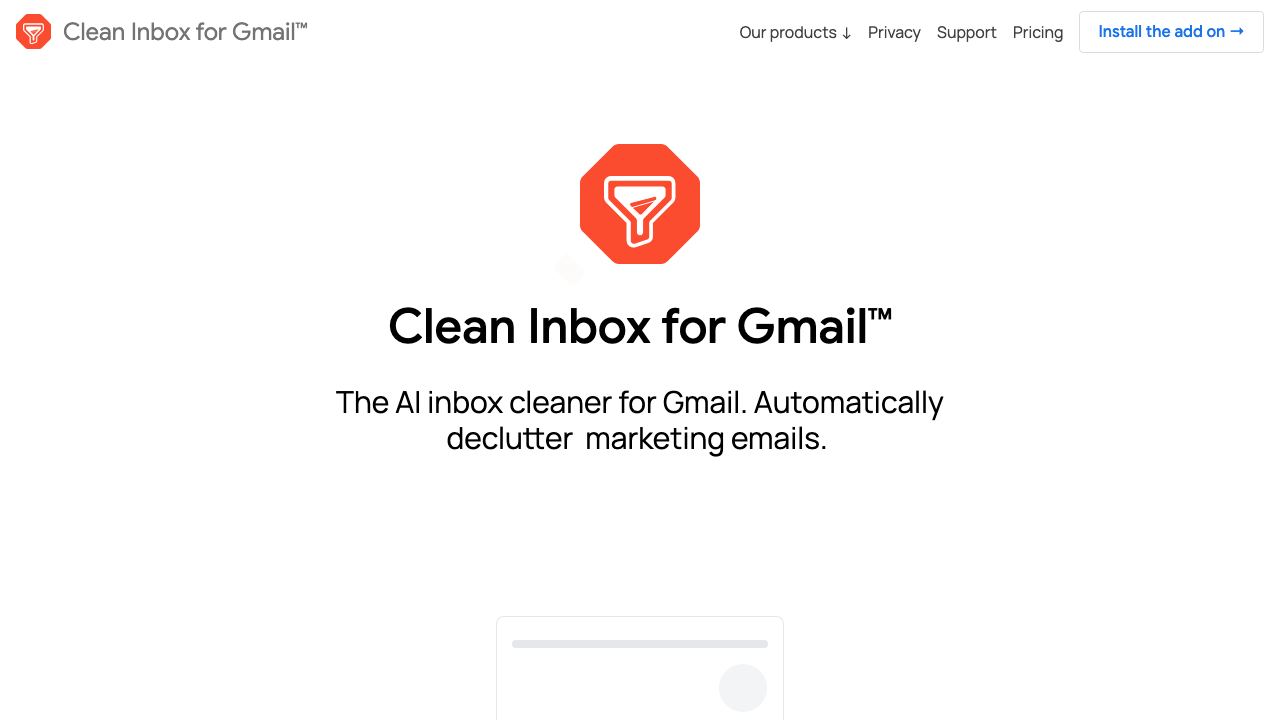 Clean Inbox for Gmail™ 网站截图