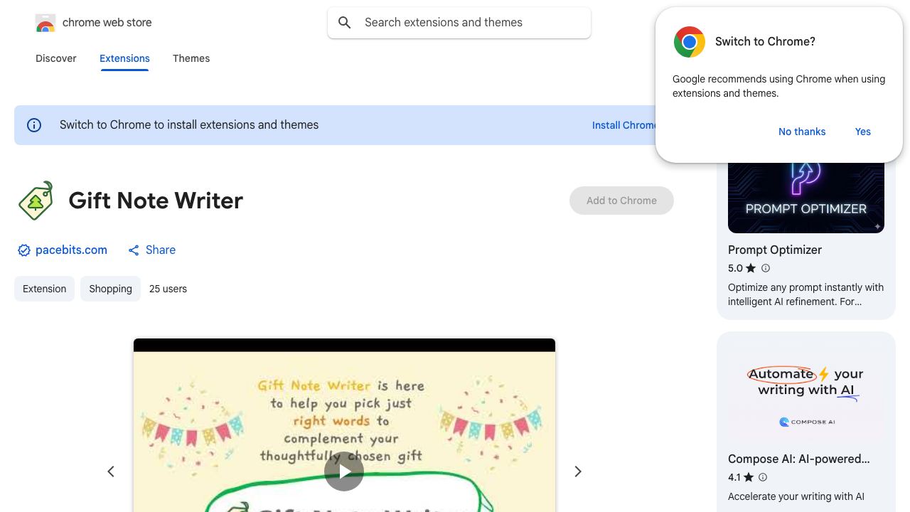 Gift Note Writer 网站截图