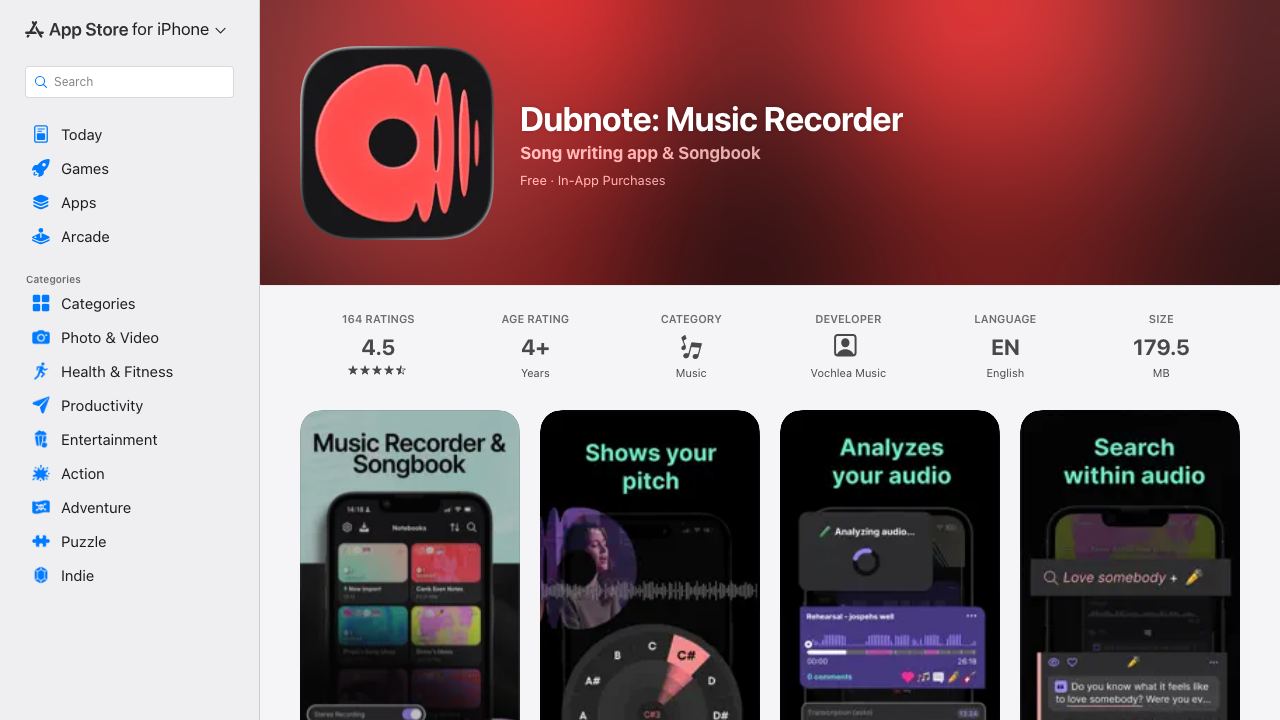 Dubnote: Capture & organise music ideas 网站截图