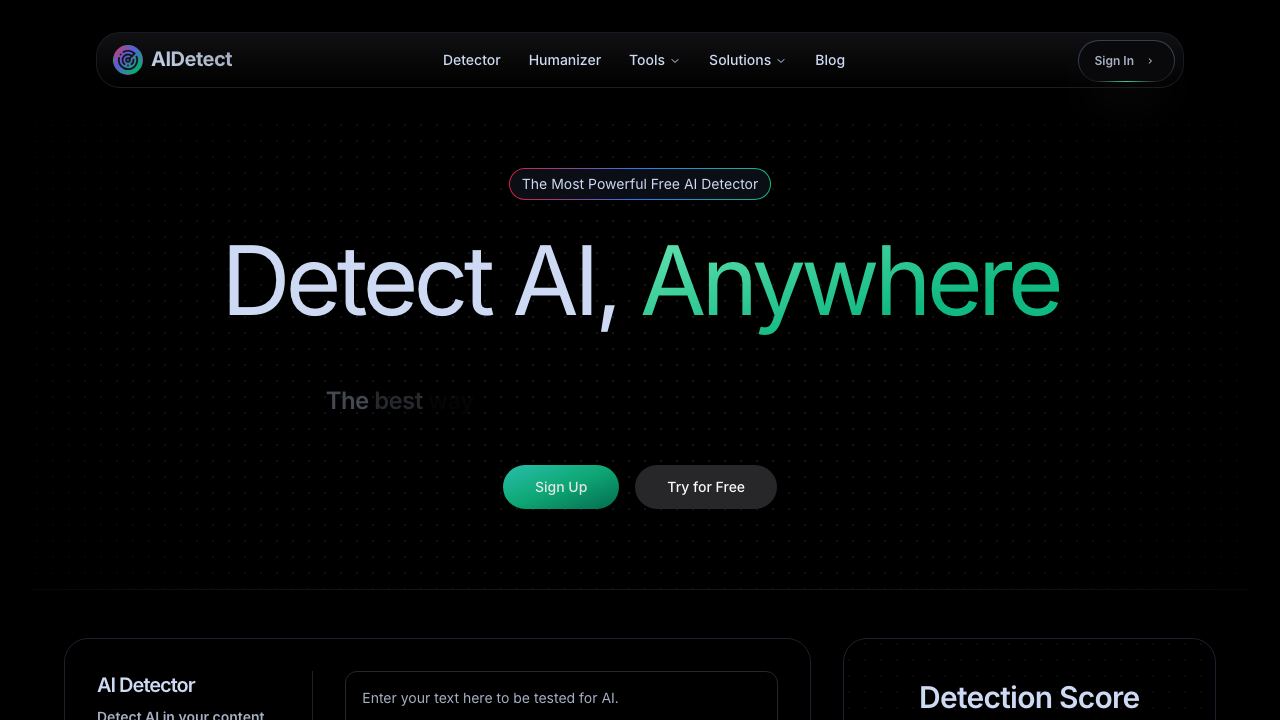 AI Detect 网站截图