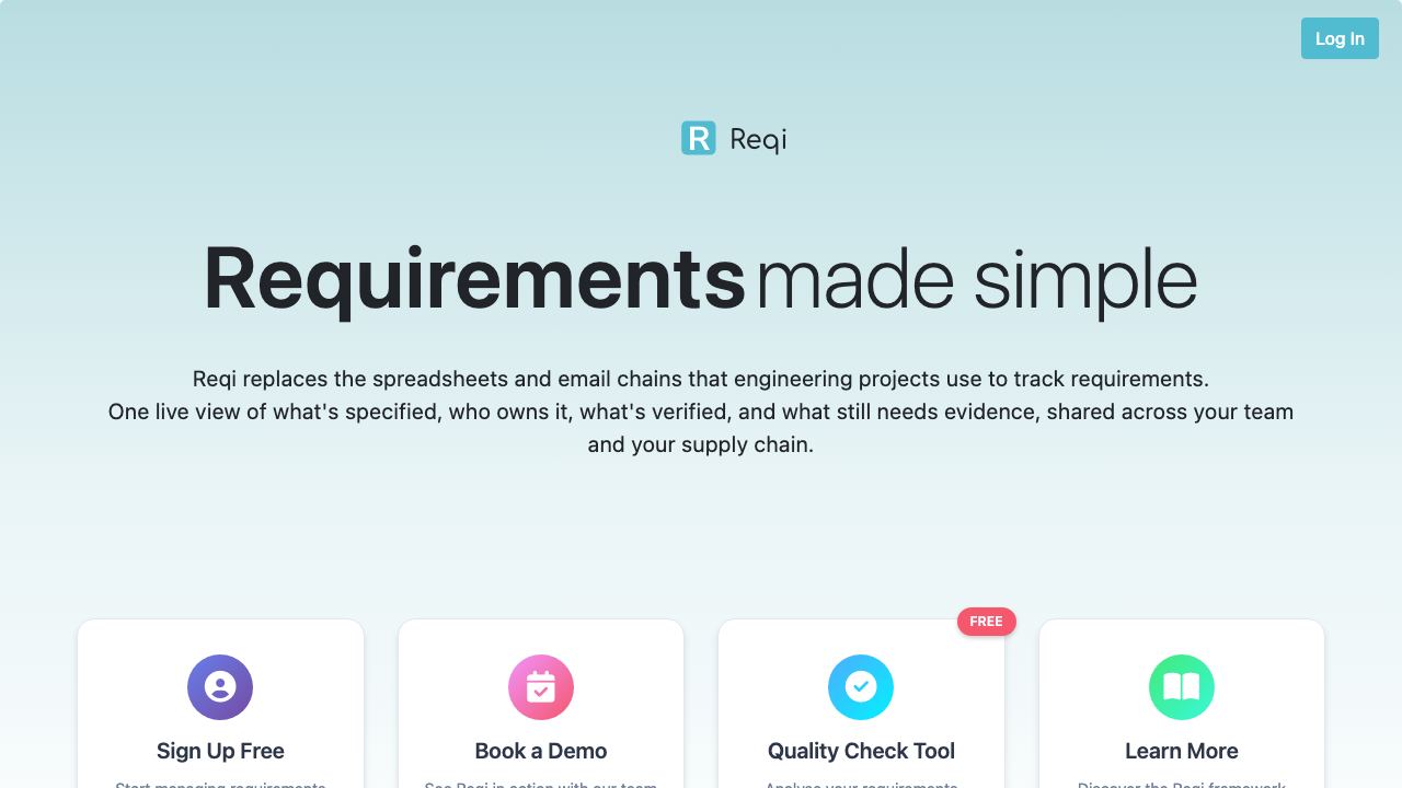 Reqi website screenshot