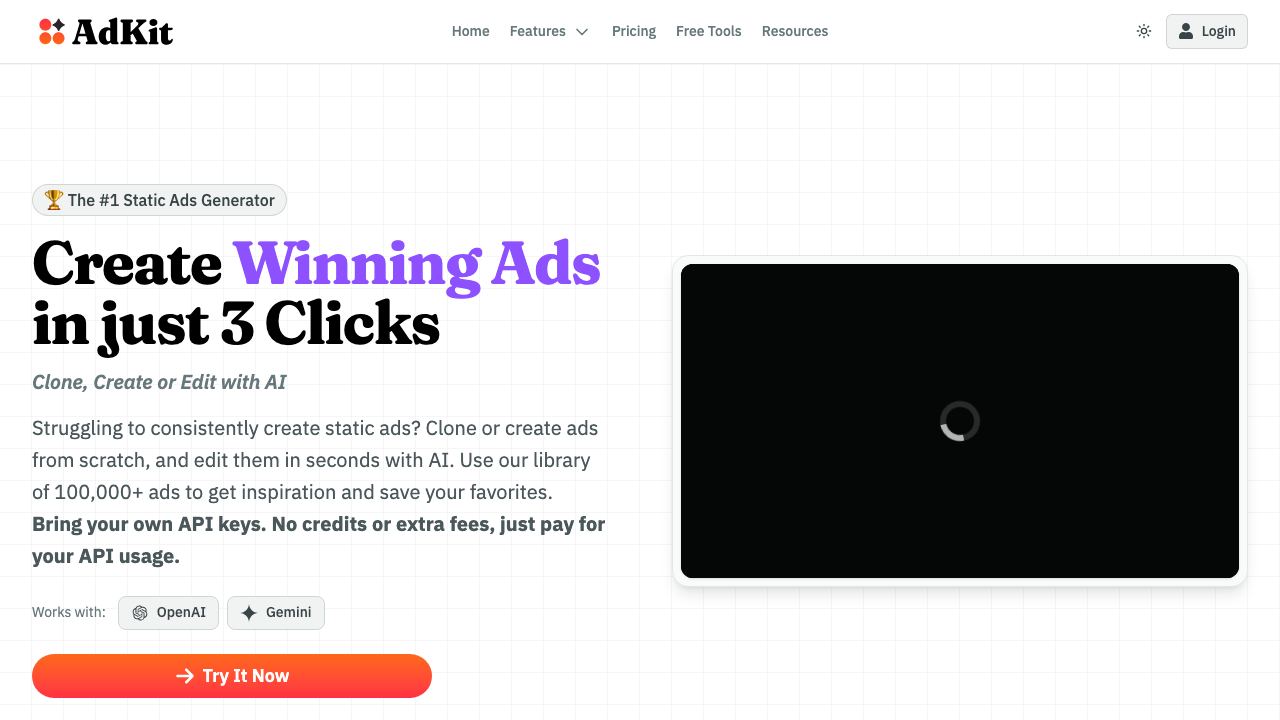 Generate Ads AI 网站截图