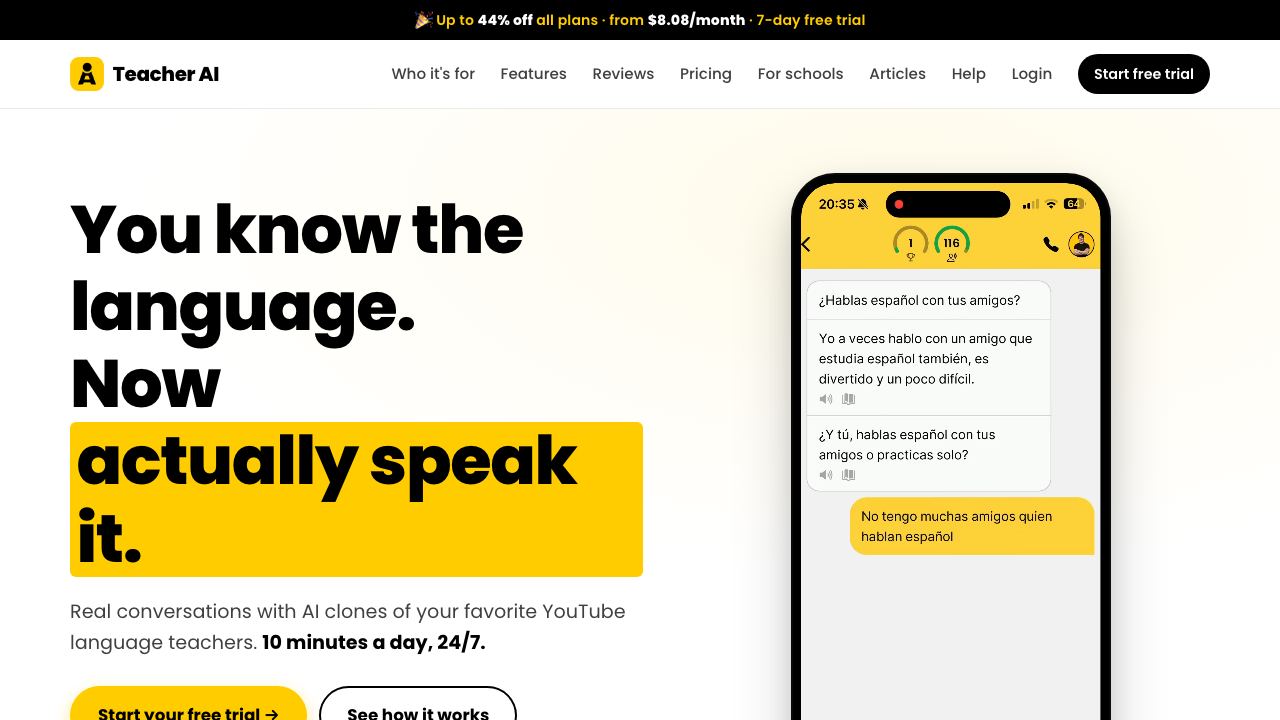 Teacher AI website screenshot