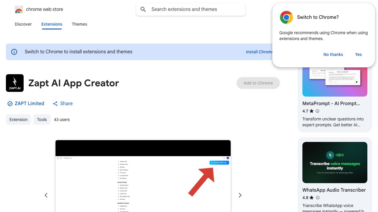 Zapt AI App Creator 网站截图
