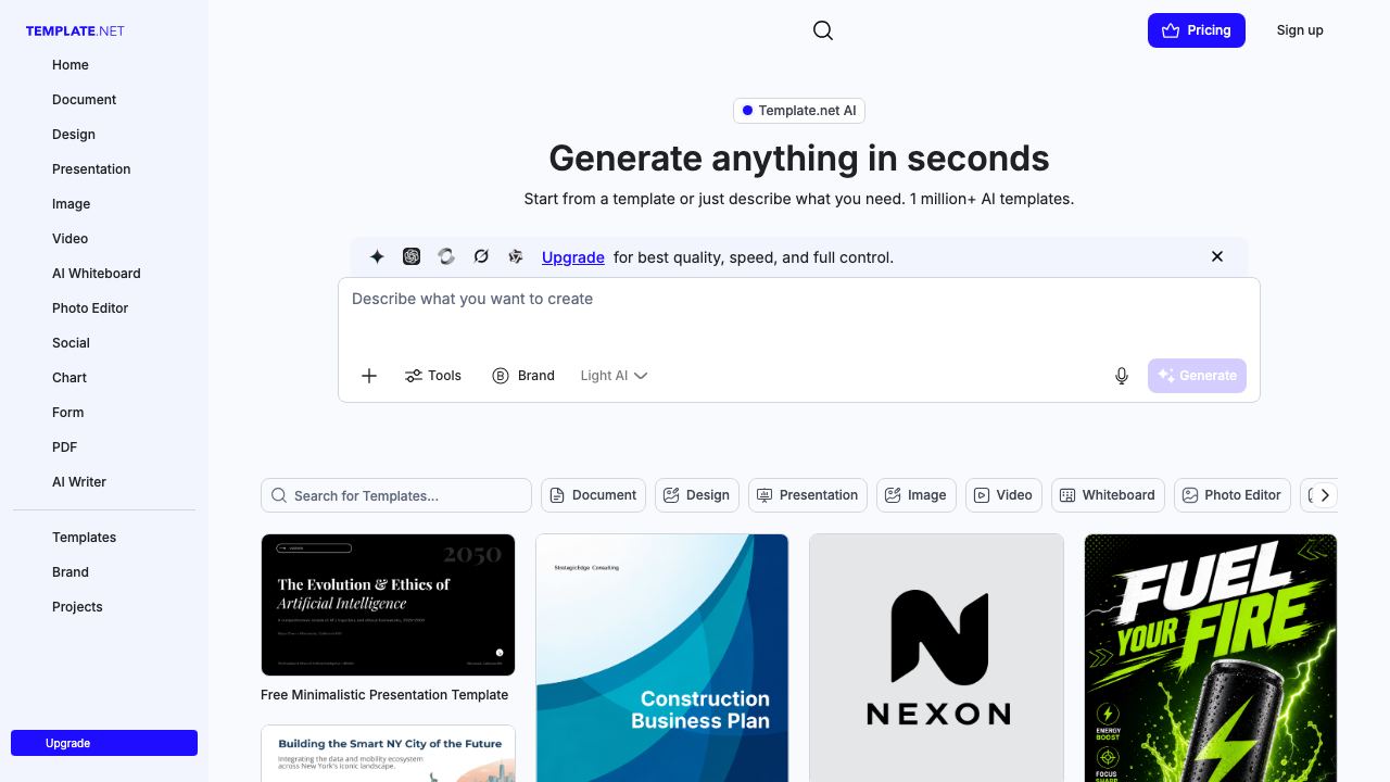 Template.net website screenshot