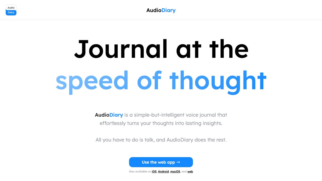 Audio Diary 网站截图