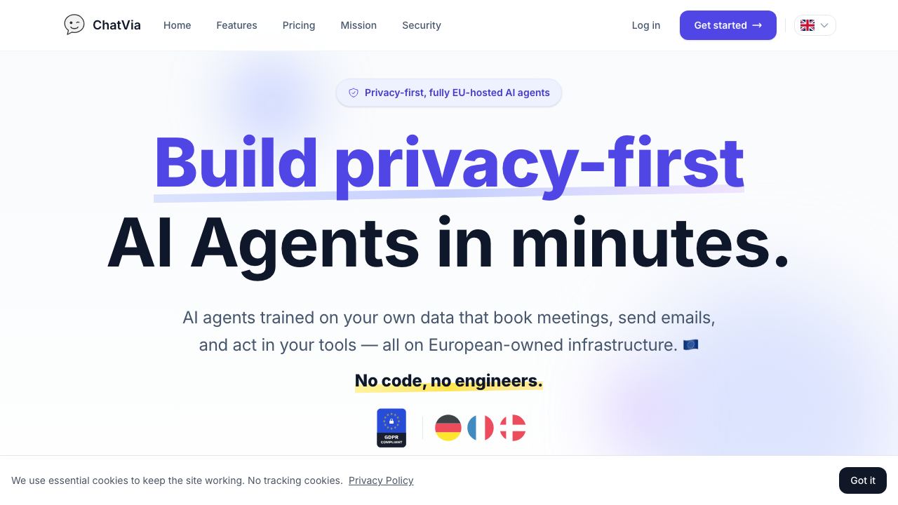 ChatVia.ai 网站截图