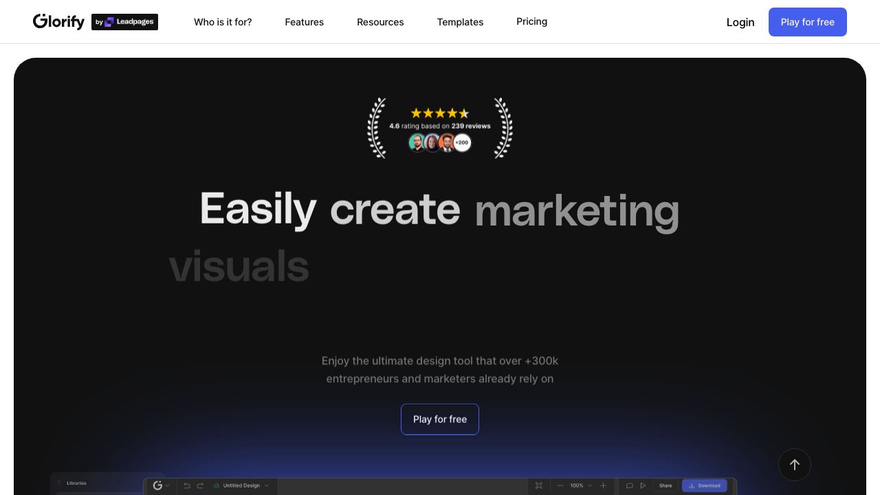 glorifyapp.com website screenshot