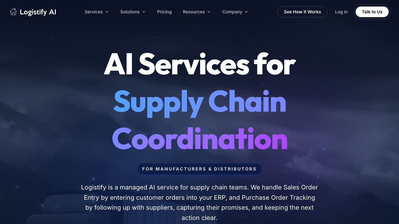Logistify AI 网站截图