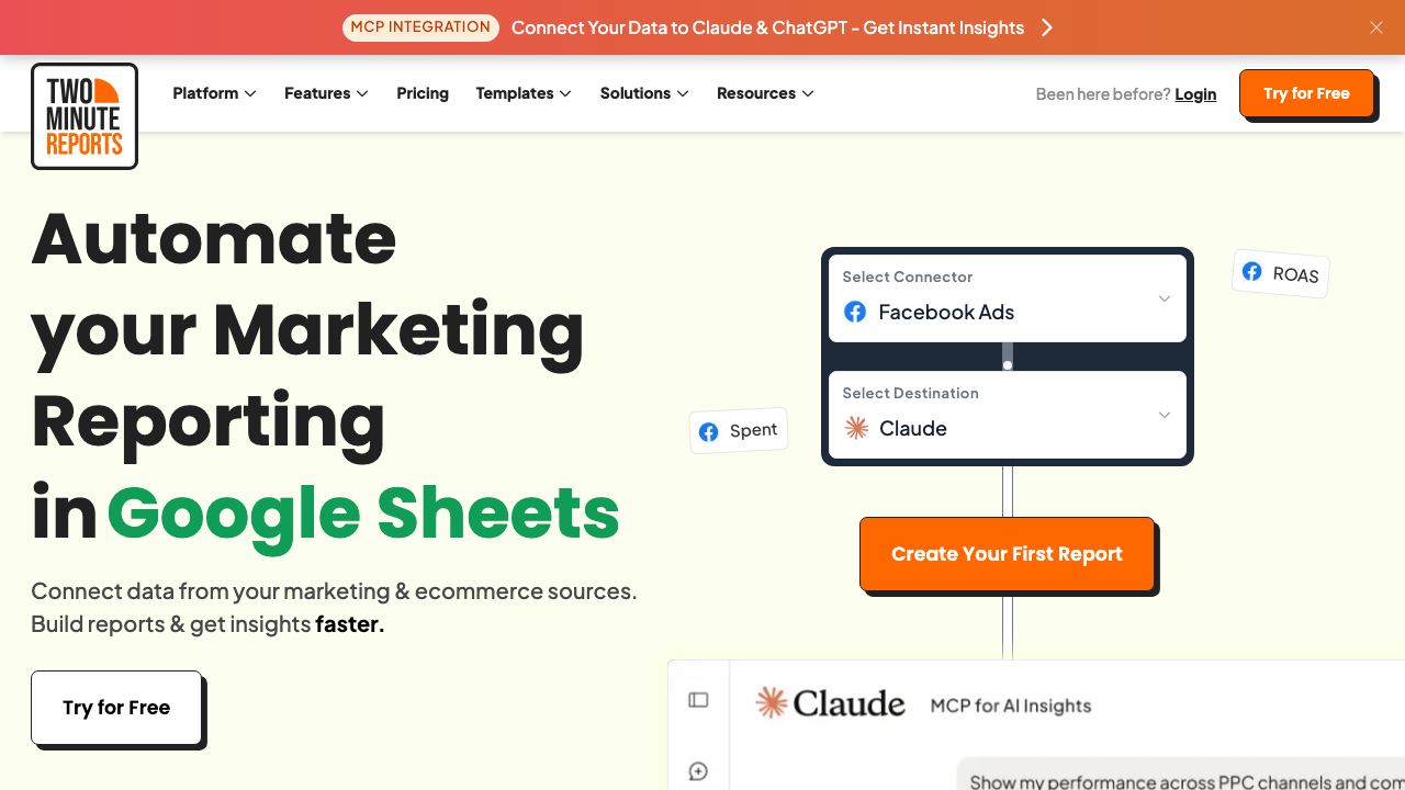 Two Minute Reports website screenshot