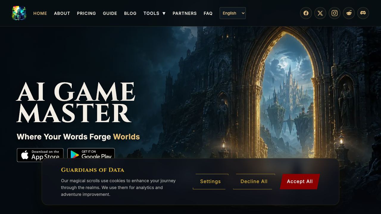AI Game Master- Dungeon RPG 网站截图