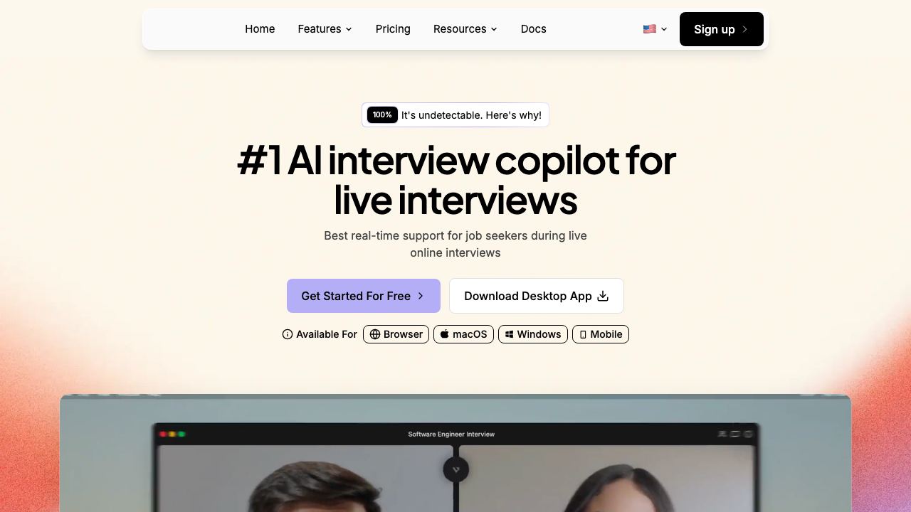 Verve AI - Interview Copilot 网站截图