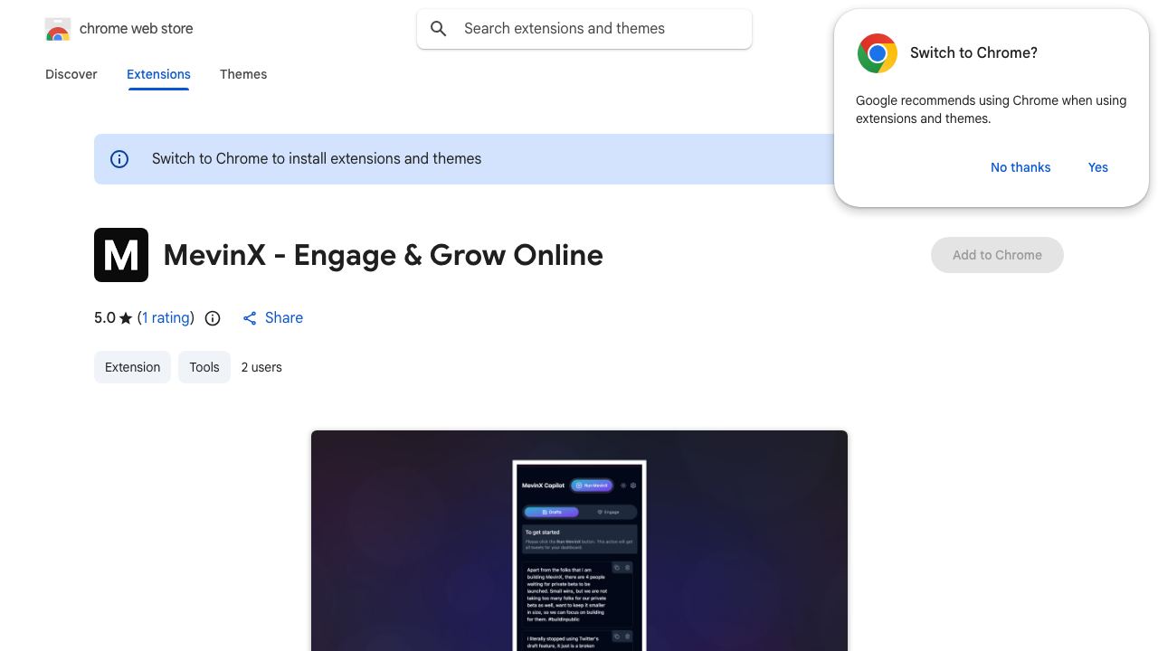 MevinX - Engage & Grow Online 网站截图