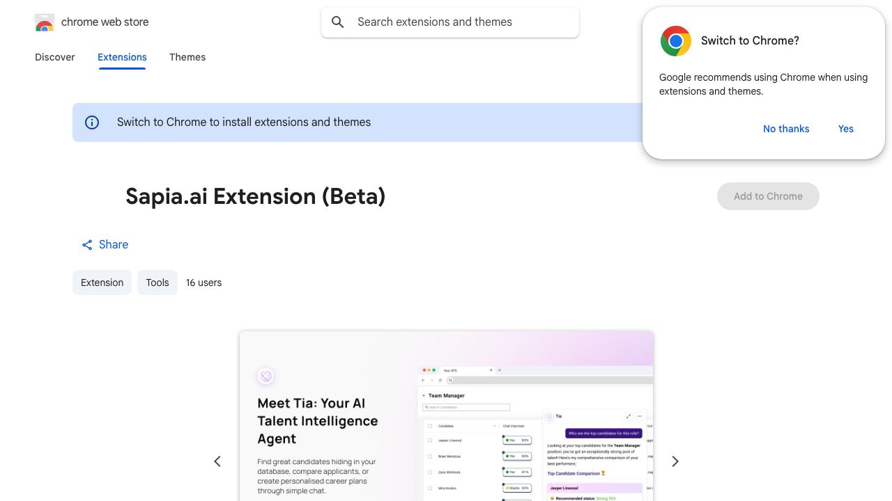 Interview Scheduling by Sapia.ai (Beta) 网站截图