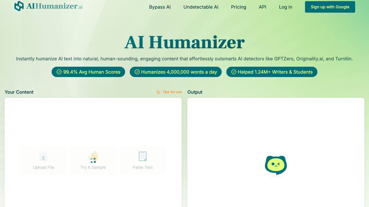 Humanizer AI 网站截图
