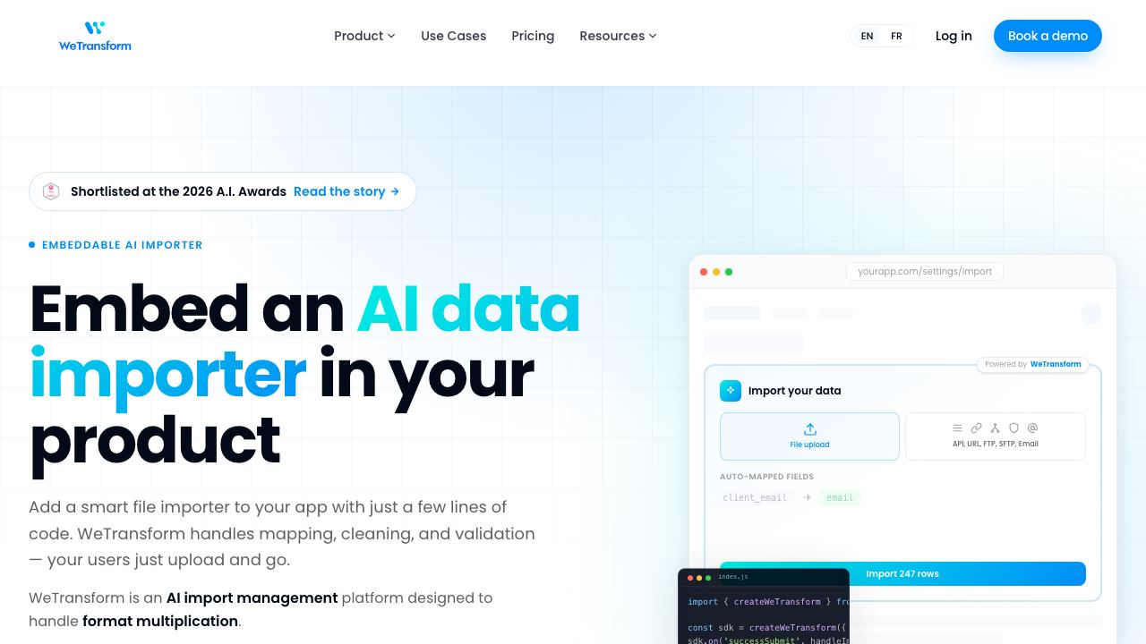 WeTransform website screenshot