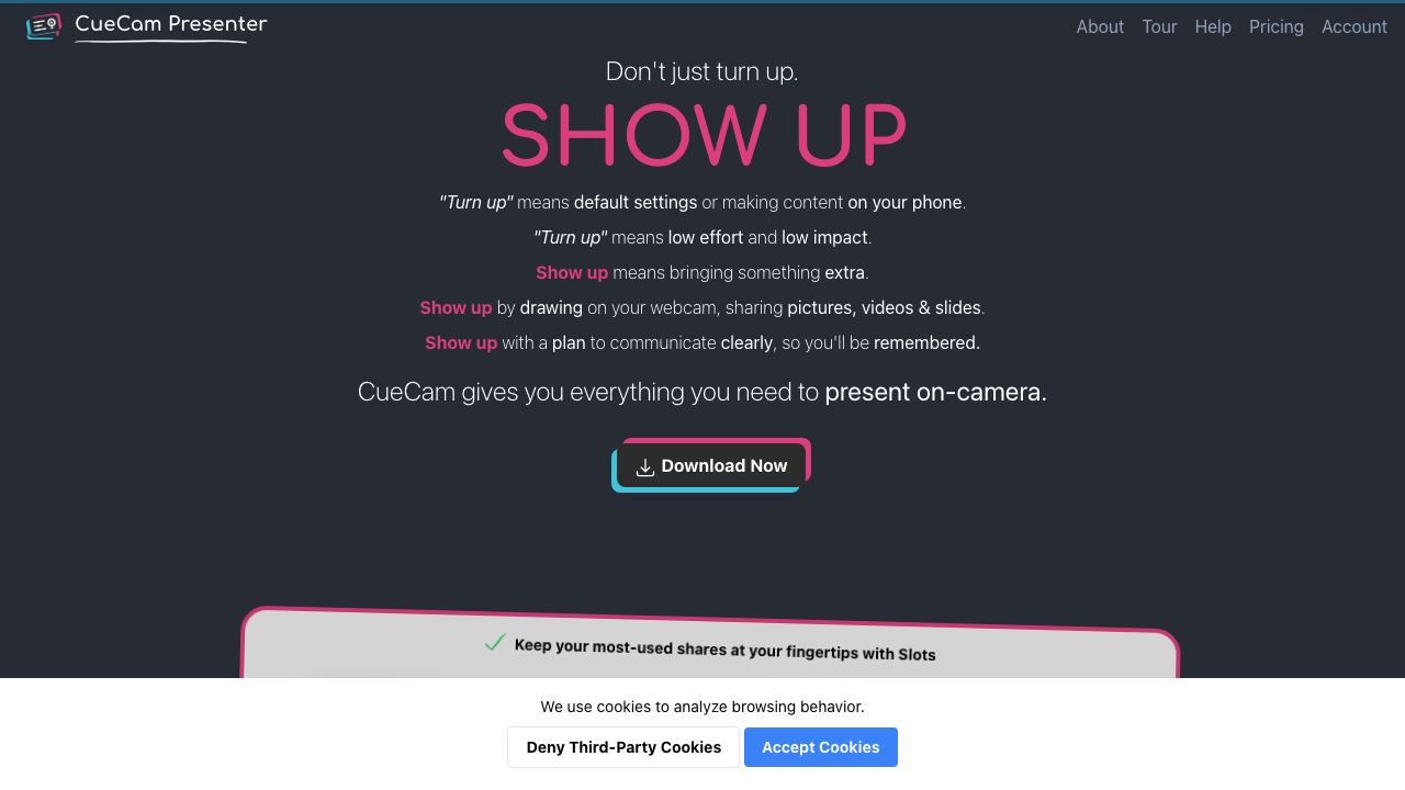CueCam Presenter 网站截图