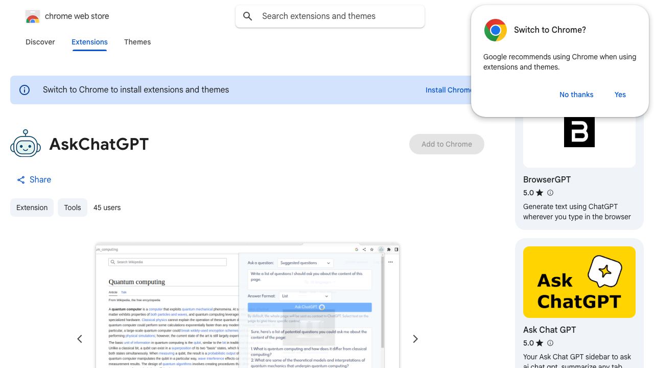AskChatGPT website screenshot