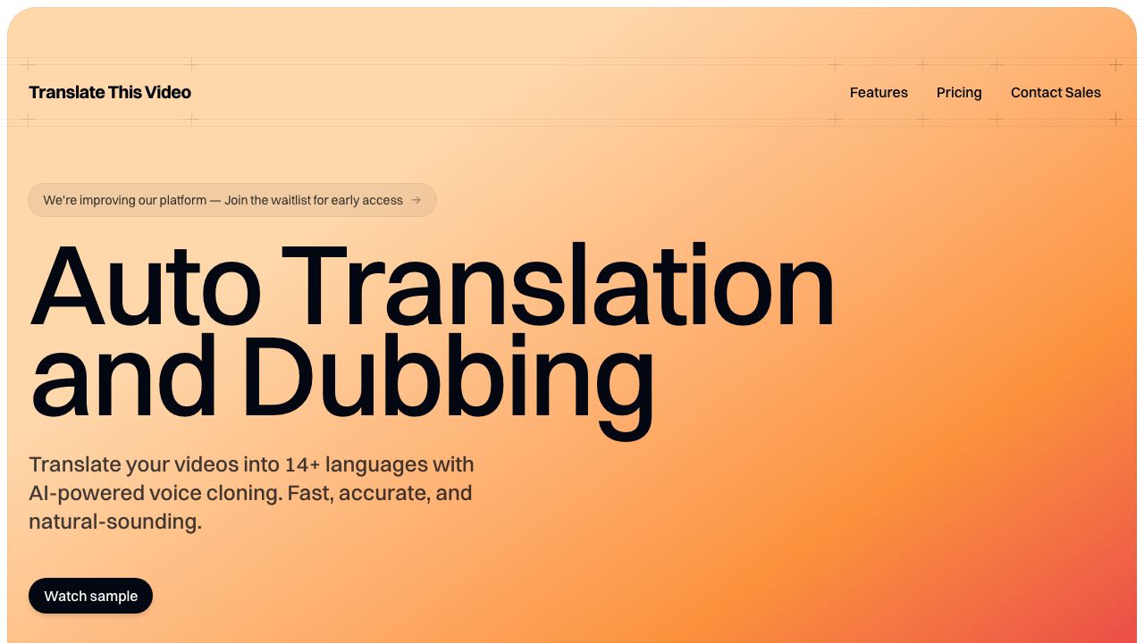 Translate This Video website screenshot