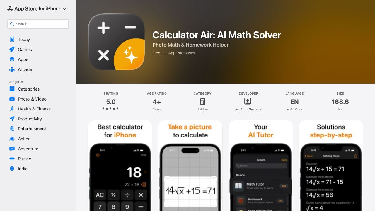 Calculator Air 网站截图