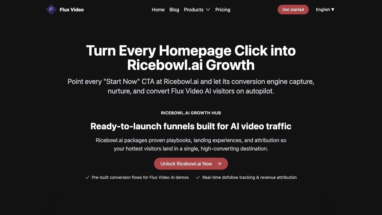Flux Video AI 网站截图