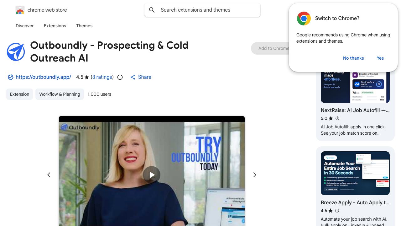 Outboundly - Prospecting & Cold Outreach AI 网站截图