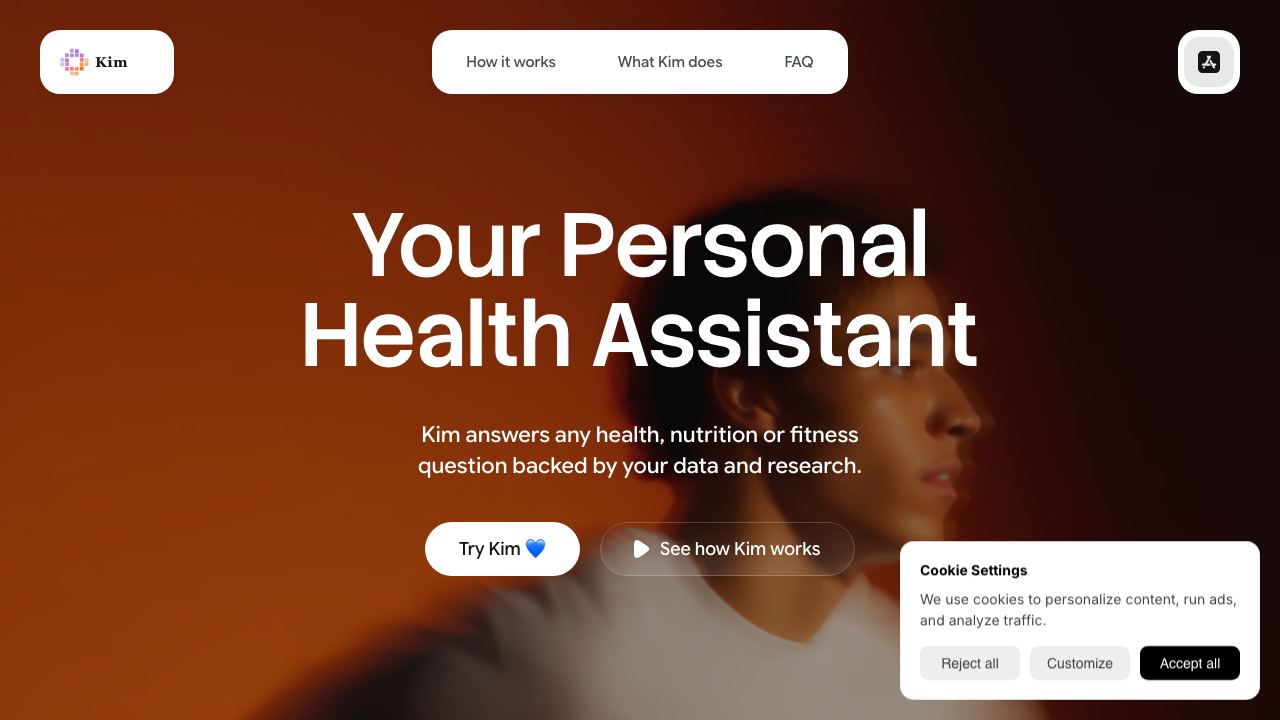 Kim Personal Health Assistant 网站截图