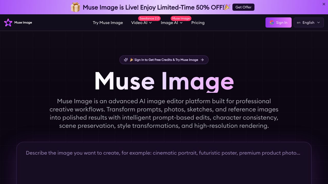 Muse Image - 2 website screenshot