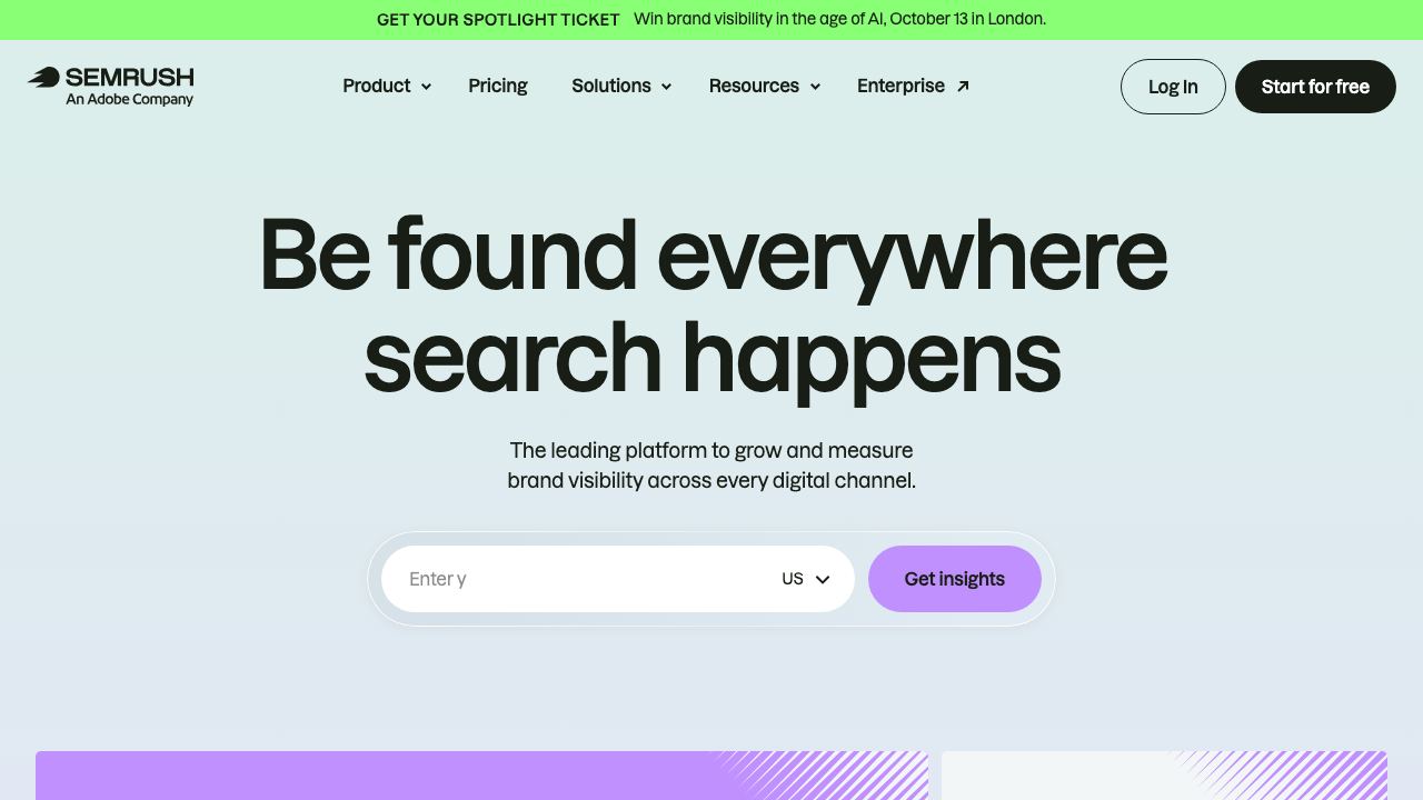 Ecommerce Booster | SEMRUSH website screenshot