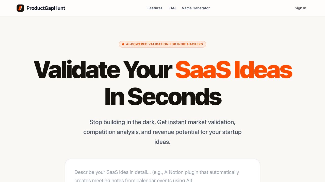 SaaS Name Generator 网站截图