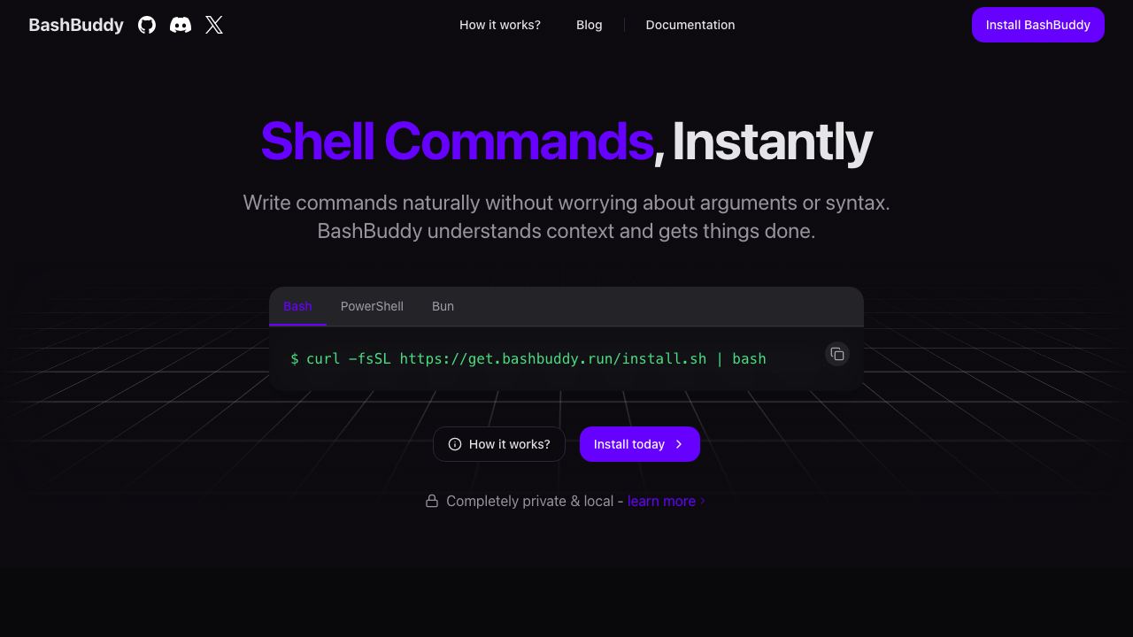 BashBuddy 网站截图