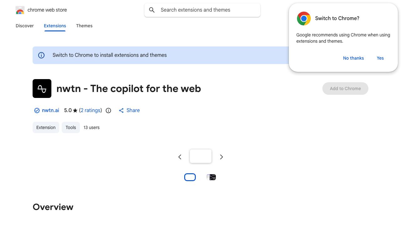 nwtn - The copilot for the web 网站截图