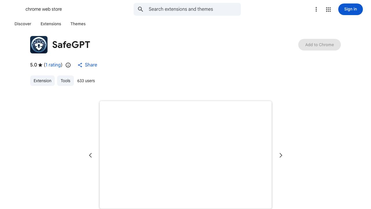 SafeGPT website screenshot