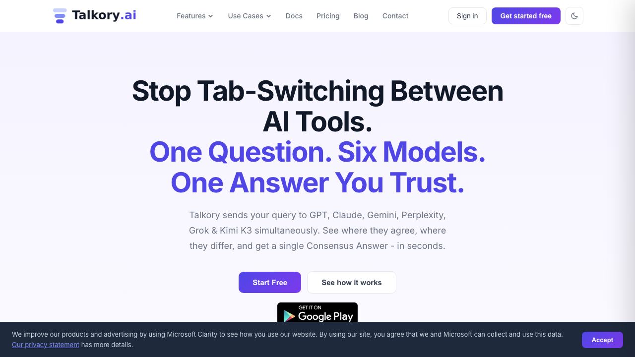 Talkory.ai 网站截图