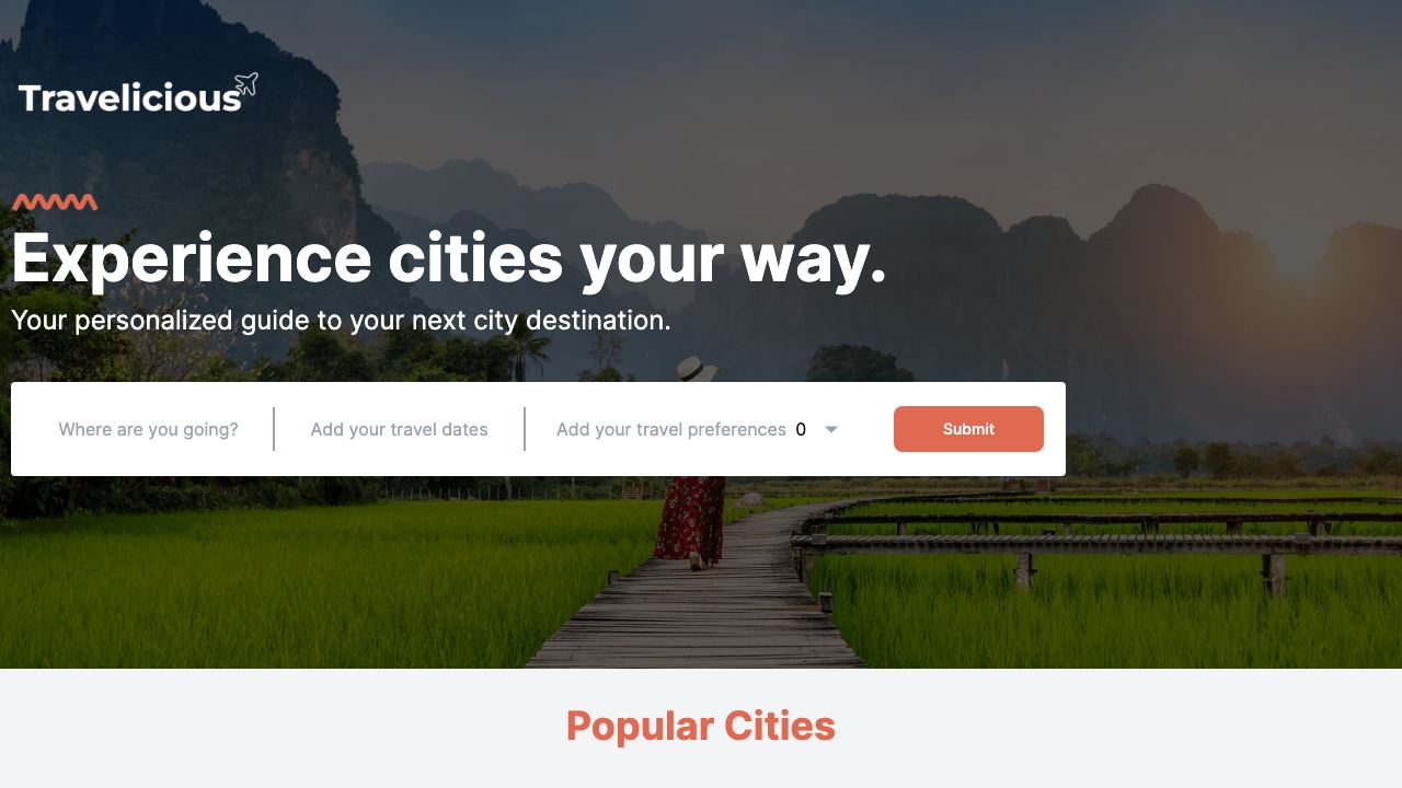 Travelicious 网站截图