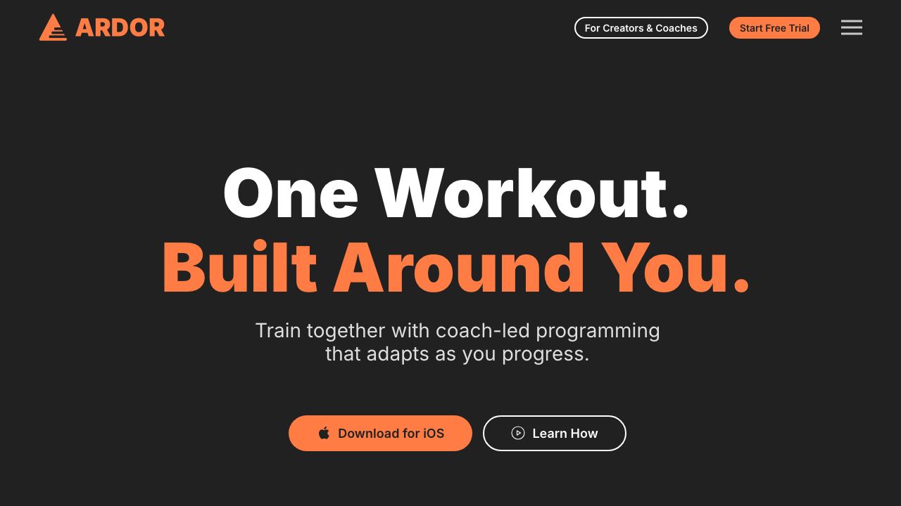 Ardor Fitness 网站截图