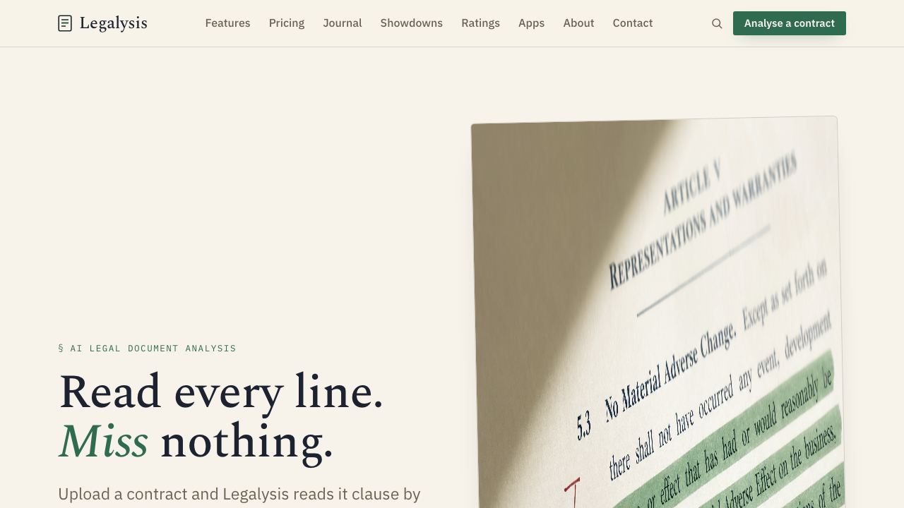 Legalysis website screenshot