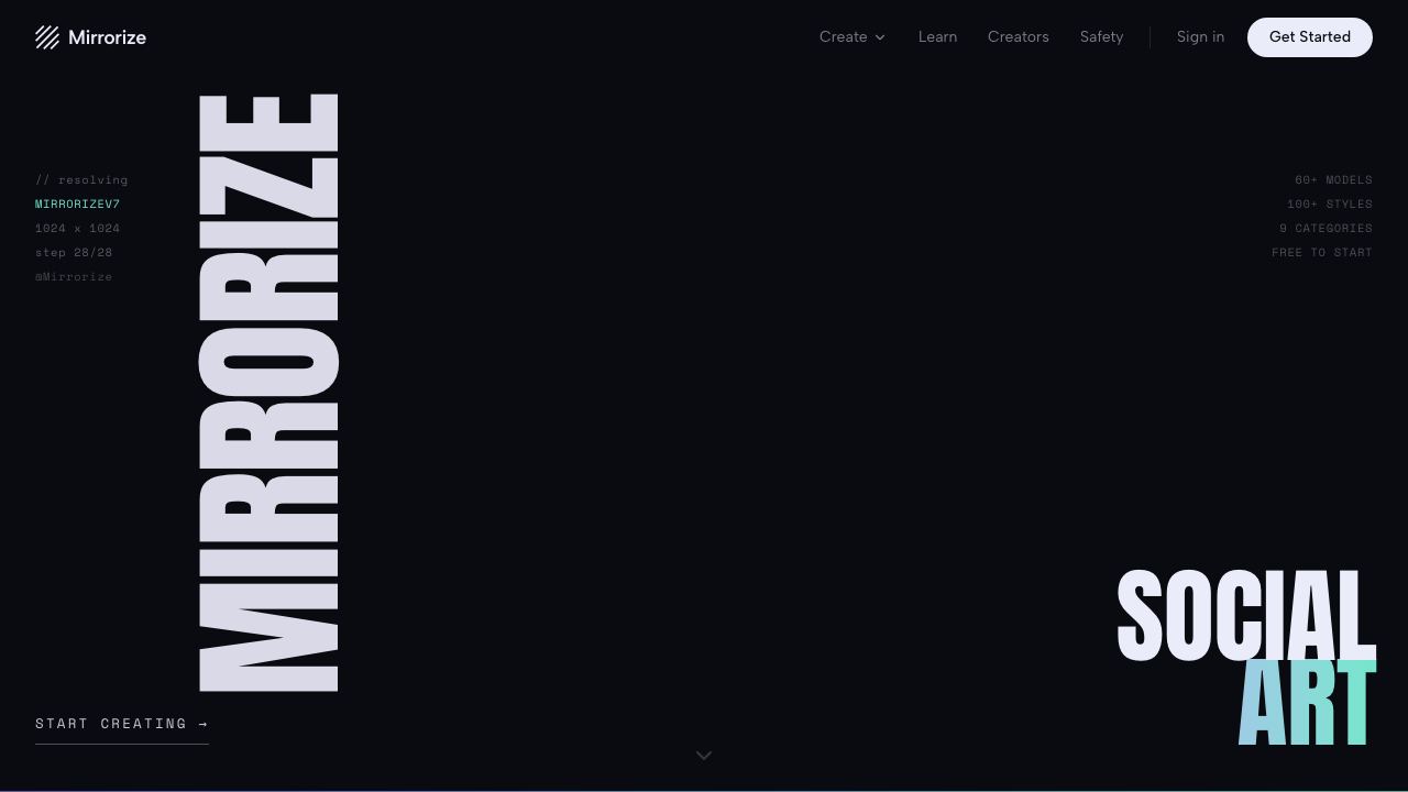 Mirrorize AI website screenshot