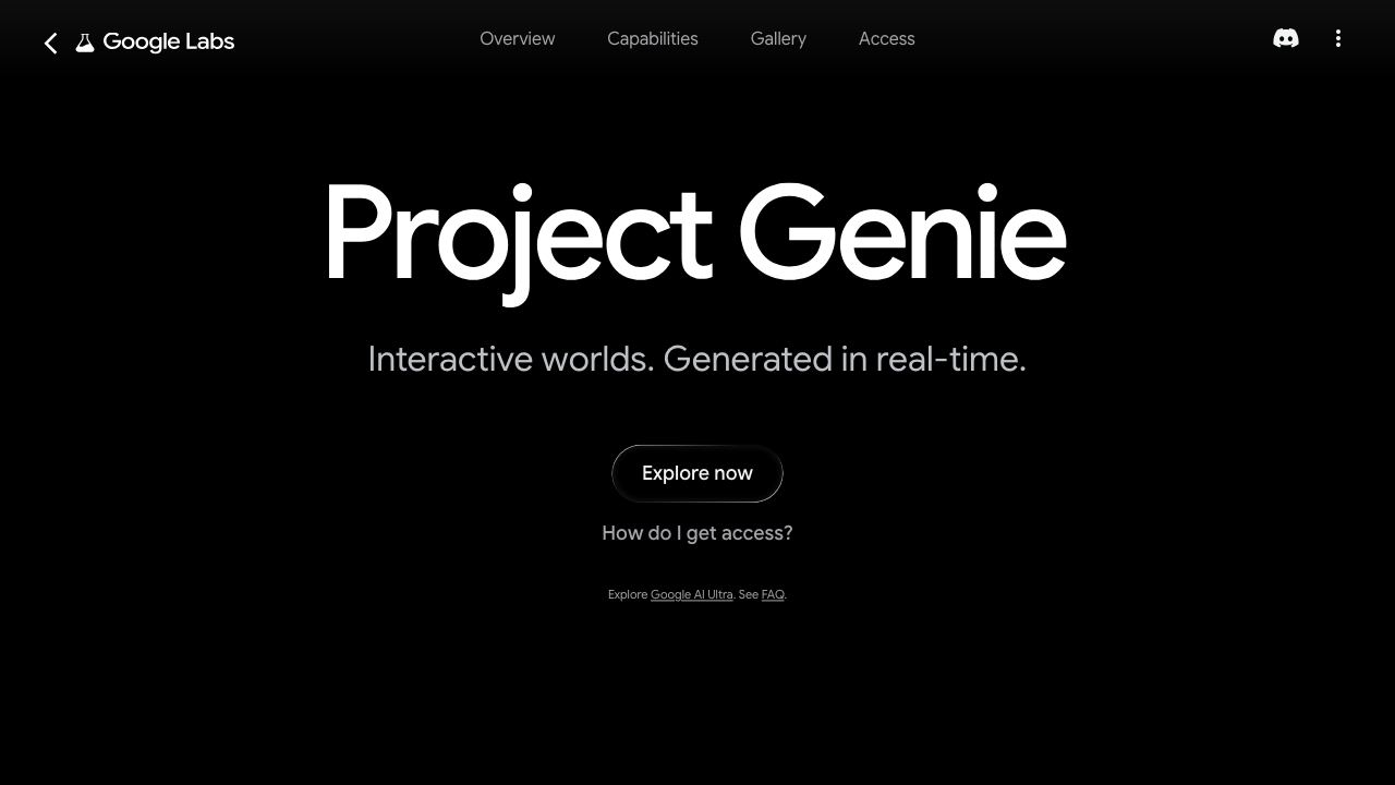 Project Genie 网站截图