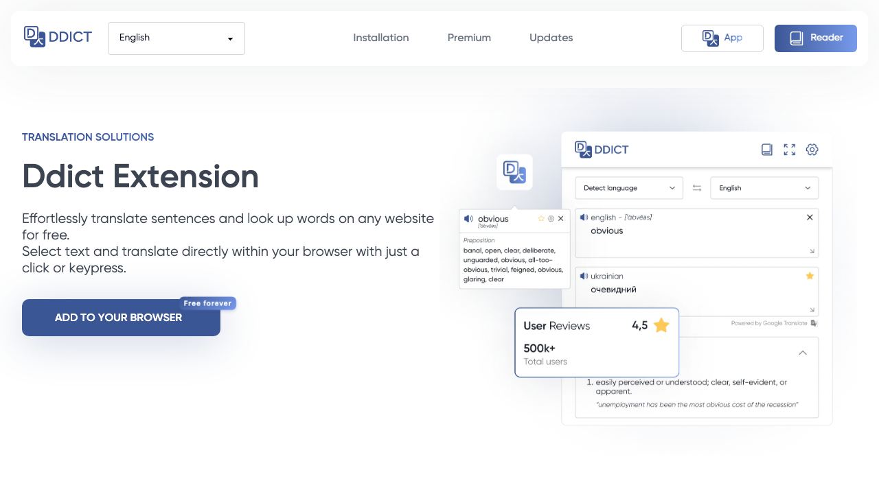 Ddict website screenshot