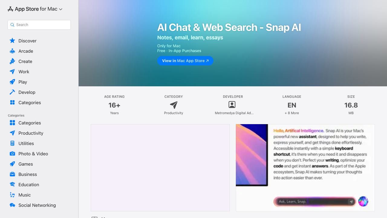 Snap AI 网站截图