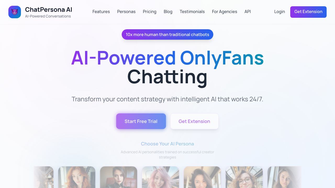 Onlyfans AI Chatbot - ChatPersona AI 网站截图