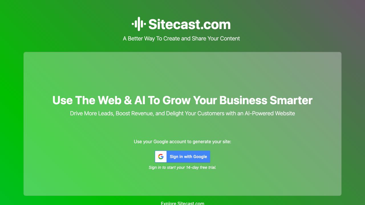 sitecast.com 网站截图