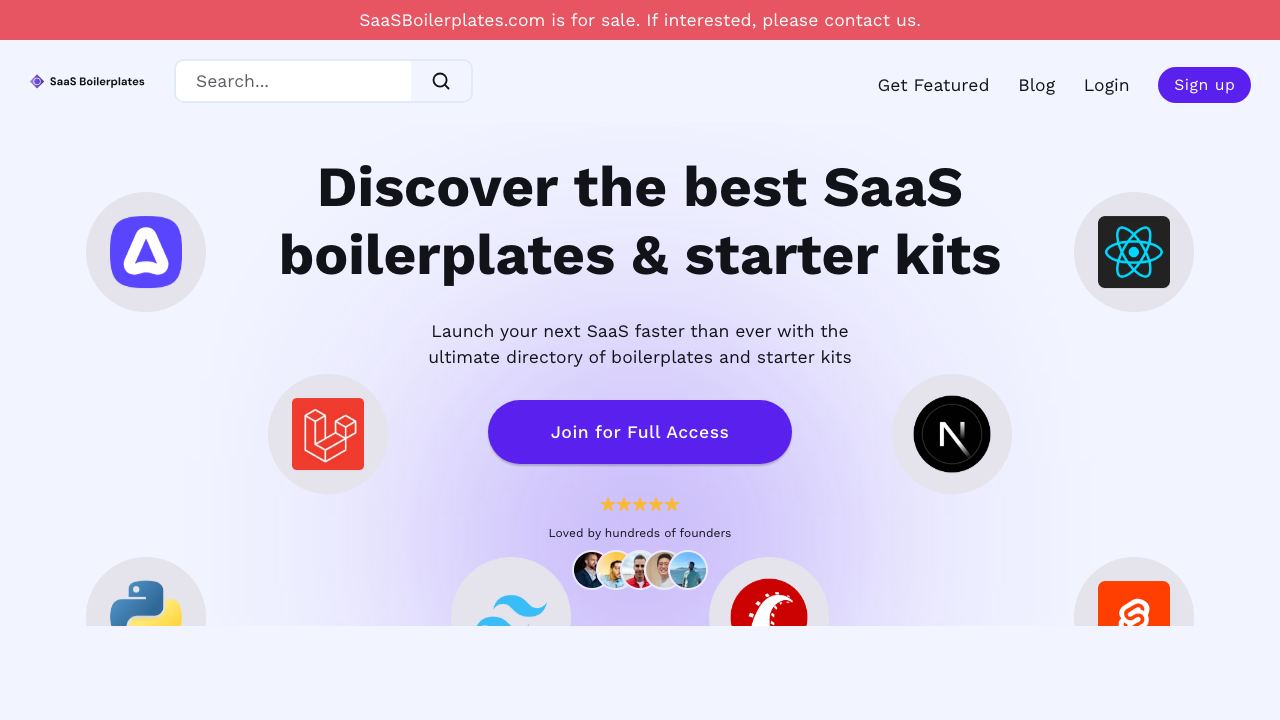 SaaS Boilerplates 网站截图