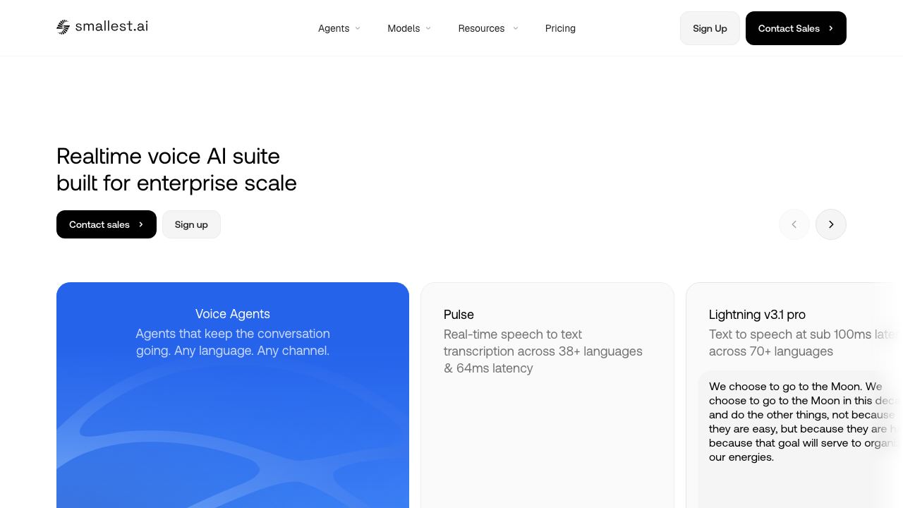 Smallest.ai 网站截图