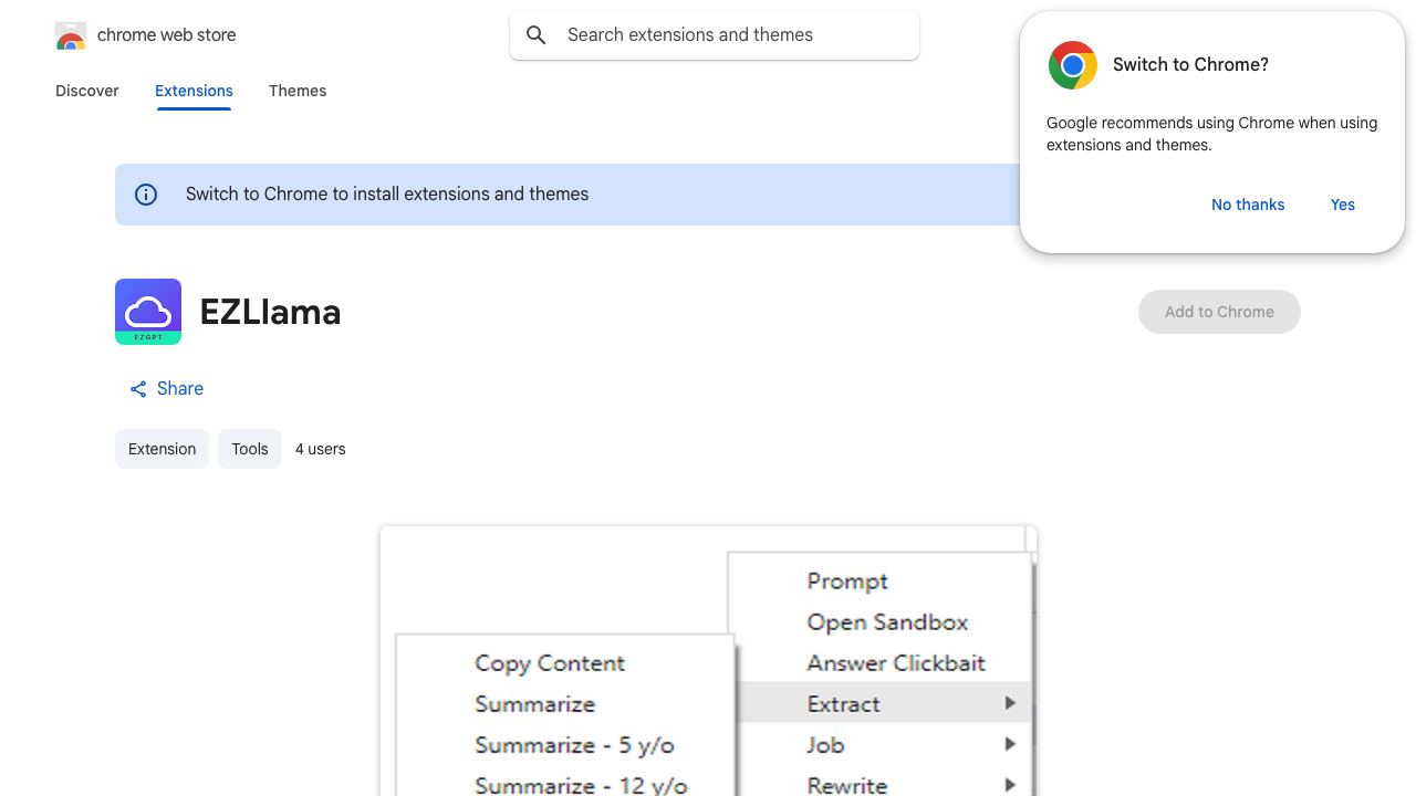 EZLlama 网站截图